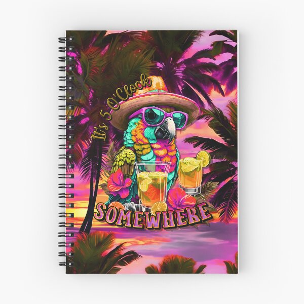 Item preview, It's 5 o'clock somewhere Tropical Parrot Cocktail Sunset Beach designed and sold by MindWave THC.