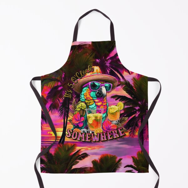 Item preview, It's 5 o'clock somewhere Tropical Parrot Cocktail Sunset Beach designed and sold by MindWave THC.