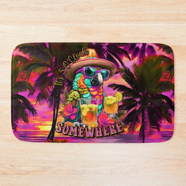 Item preview, It's 5 o'clock somewhere Tropical Parrot Cocktail Sunset Beach designed and sold by MindWave THC.