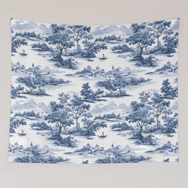 Item preview, Toile de jouy,blue china,Chinoiserie,toile,blue and white  designed and sold by MariaMarinova.