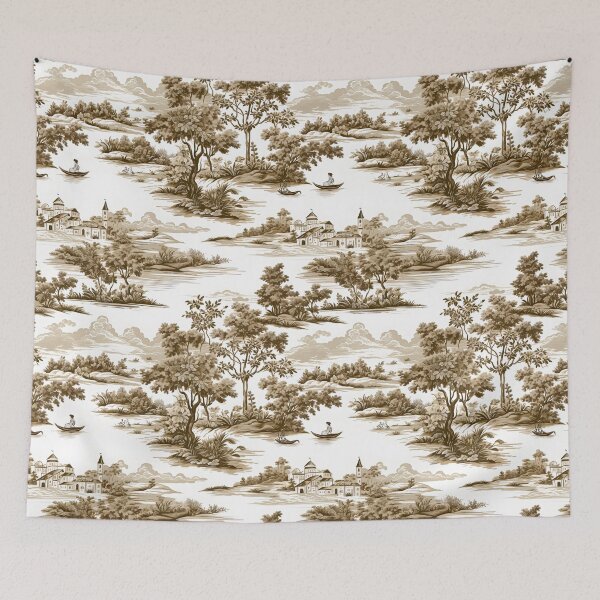 Item preview, Toile de jouy,blue china,Chinoiserie,toile, designed and sold by MariaMarinova.