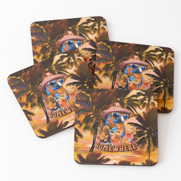 Item preview, It's 5 o'clock somewhere Tropical Parrot Cocktail Sunset Beach designed and sold by MindWave THC.