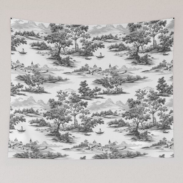 Item preview, Toile de jouy,blue china,Chinoiserie,toile, designed and sold by MariaMarinova.