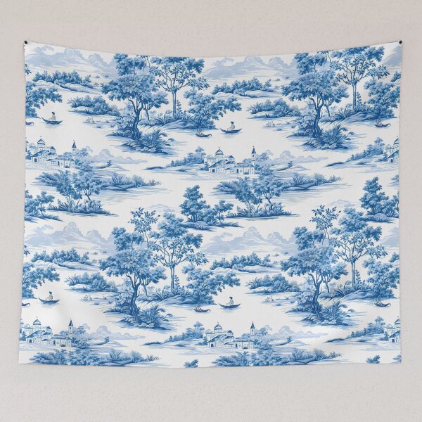 Item preview, Toile de jouy,blue china,Chinoiserie,toile, designed and sold by MariaMarinova.