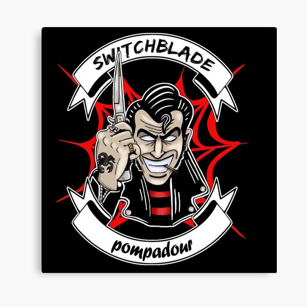 switchblade pompadour greaser design Canvas Print