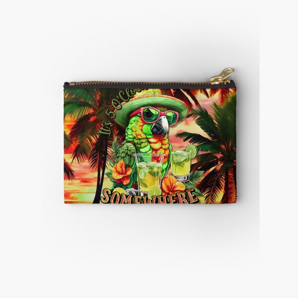 Item preview, It's 5 o'clock somewhere Tropical Parrot Cocktail Sunset Beach designed and sold by MindWave THC.