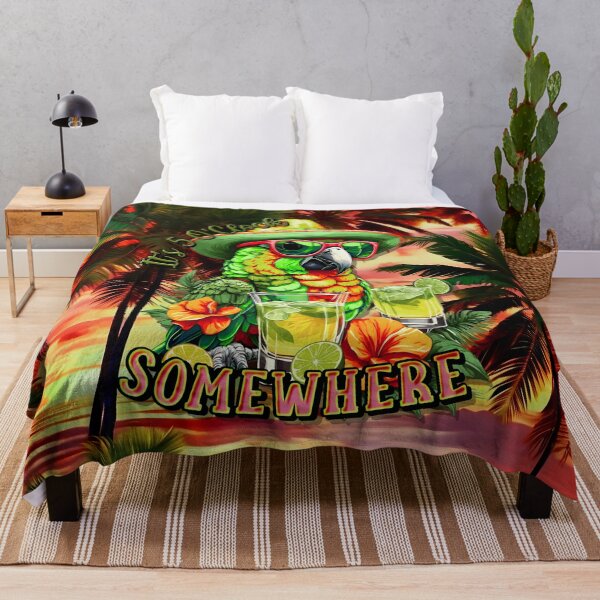 Item preview, It's 5 o'clock somewhere Tropical Parrot Cocktail Sunset Beach designed and sold by MindWave THC.