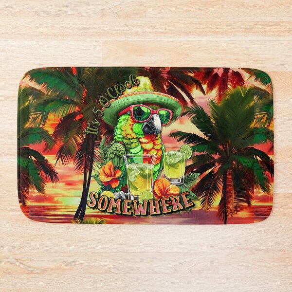 Item preview, It's 5 o'clock somewhere Tropical Parrot Cocktail Sunset Beach designed and sold by MindWave THC.