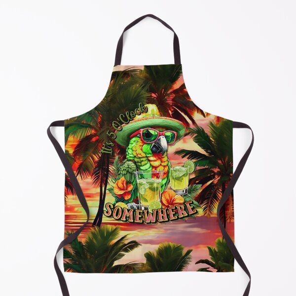 Item preview, It's 5 o'clock somewhere Tropical Parrot Cocktail Sunset Beach designed and sold by MindWave THC.
