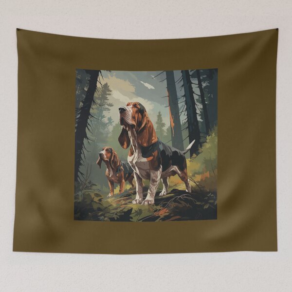 Item preview, Basset Hounds on the Hunt (Design 1) designed and sold by Samuelsboro.