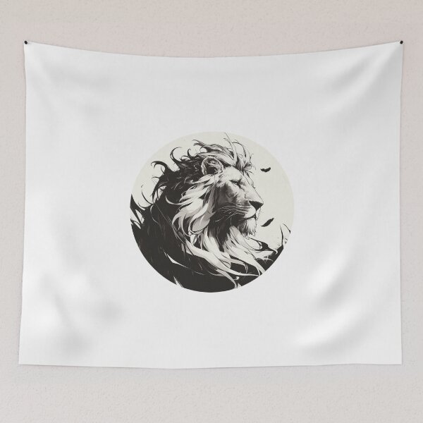 Item preview, Silhouette black and white lion  designed and sold by SMARTKIT  DESIGNAGENCY.