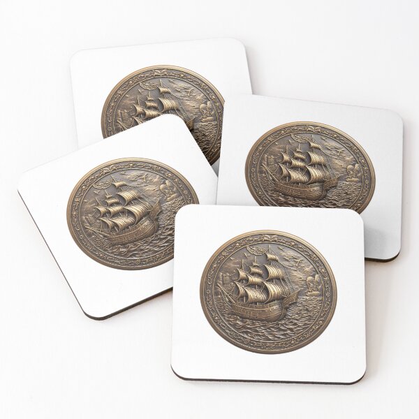 Item preview, Pirate coin | Fantasy coin | Medieval coin | Pirate Sailboat | Pirate treasure | Dnd token 9 designed and sold by Yaremchuk.