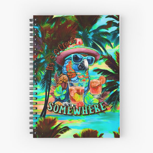 Item preview, It's 5 o'clock somewhere Tropical Parrot Cocktail Sunset Beach designed and sold by MindWave THC.