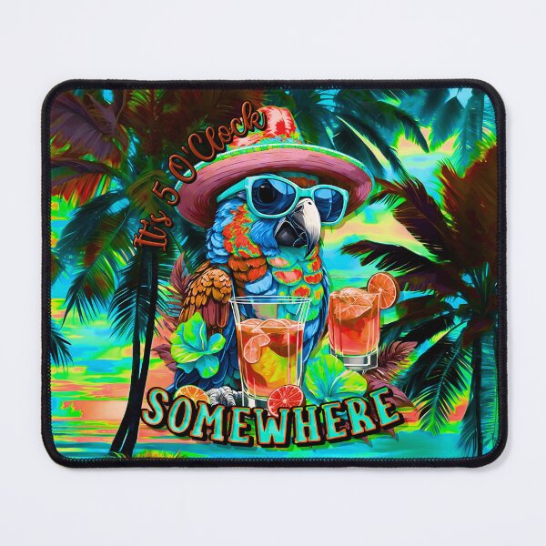 Item preview, It's 5 o'clock somewhere Tropical Parrot Cocktail Sunset Beach designed and sold by MindWave THC.