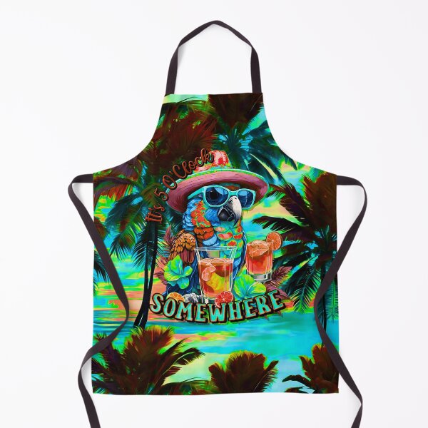 Item preview, It's 5 o'clock somewhere Tropical Parrot Cocktail Sunset Beach designed and sold by MindWave THC.