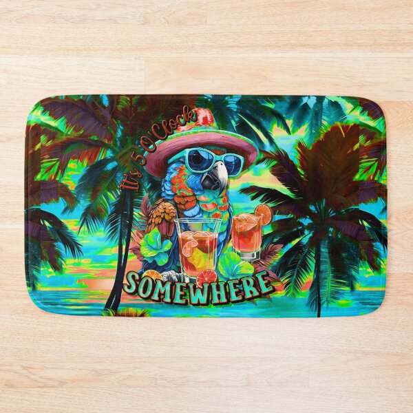 Item preview, It's 5 o'clock somewhere Tropical Parrot Cocktail Sunset Beach designed and sold by MindWave THC.