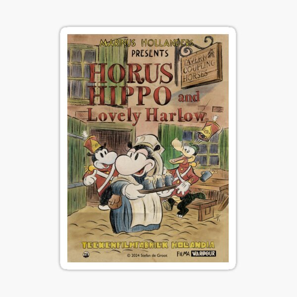 Horus Hippo and Lovely Harlow Filmposter 1927 Sticker