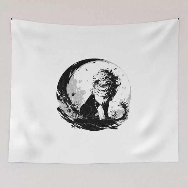 Item preview, Silhouette black and white lion  designed and sold by SMARTKIT  DESIGNAGENCY.