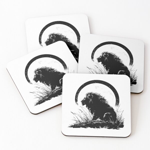 Item preview, Silhouette black and white lion  designed and sold by SMARTKIT  DESIGNAGENCY.