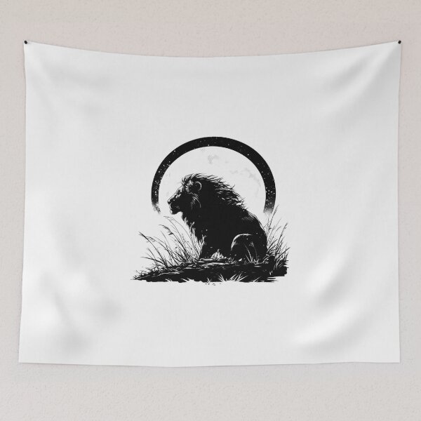 Item preview, Silhouette black and white lion  designed and sold by SMARTKIT  DESIGNAGENCY.