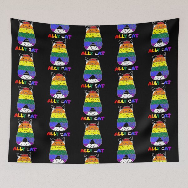 Item preview, Ally flag cat pride month ally cat designed and sold by 1DaisyChainLane.
