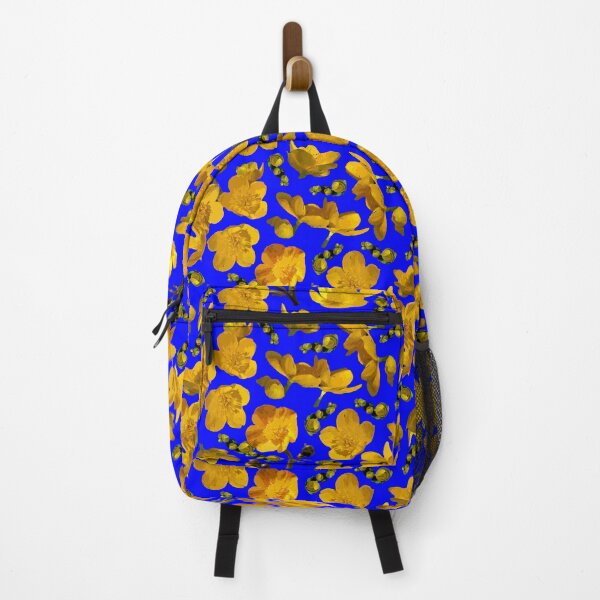Item preview, Buttercups Tossed on Royal Blue Half-drop Repeat 5748 designed and sold by Art in My Loft.