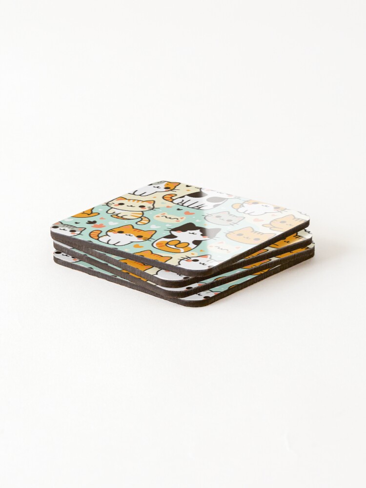 Thumbnail 4 of 5, Coasters (Set of 4), Cats designed and sold by Ultimate-Rabbit.