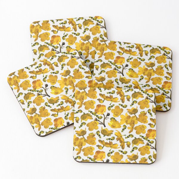 Item preview, Buttercups Tossed on Off-white Half-drop Repeat 5748 designed and sold by Art in My Loft.