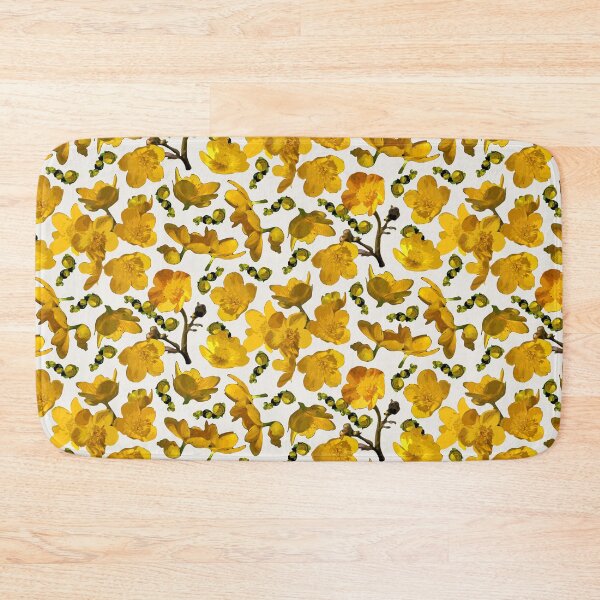 Item preview, Buttercups Tossed on Off-white Half-drop Repeat 5748 designed and sold by Art in My Loft.