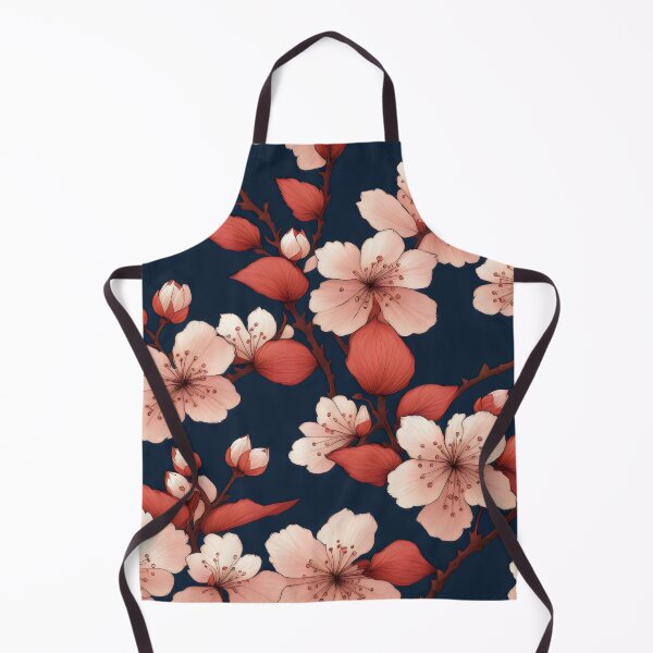 Item preview, Japanese Kimono Pattern, red navy blue and pink Cherry Blossom Sakura Fabric designed and sold by patterncrow.