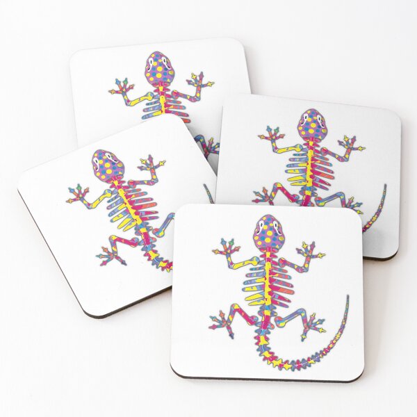 Item preview, Vibrant Pop Art Lizard Skeleton designed and sold by FatGiantCat.