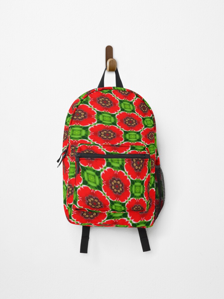 Thumbnail 1 of 3, Backpack, Red Corn Poppies Pattern designed and sold by Patternflower.