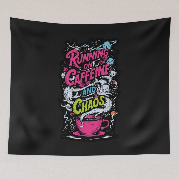 Item preview, ''Running on Caffeine'' Funny Sarcastic Humor Coffee lover T-Shirt designed and sold by Witty Shirts.