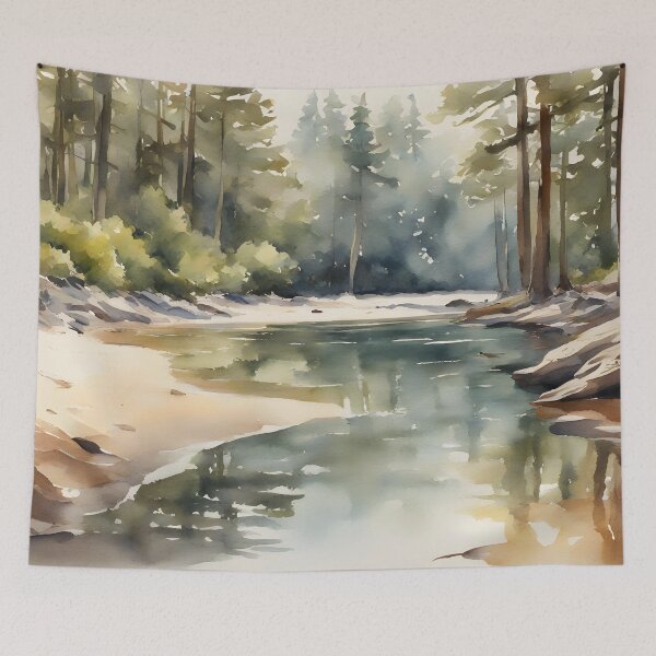 Item preview, Calm River Bed in Forest designed and sold by CalmnessbyChoice.