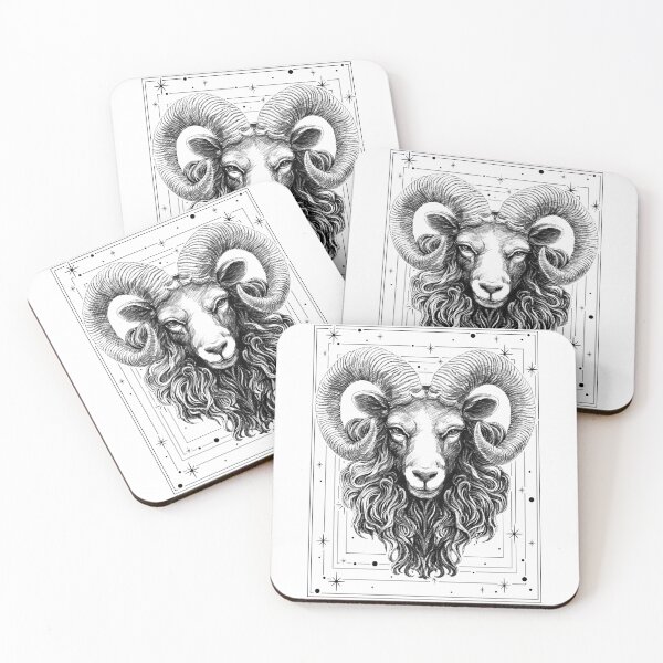 Item preview, Aries zodiac sign symbol with stars astrology designed and sold by Szkicerka.