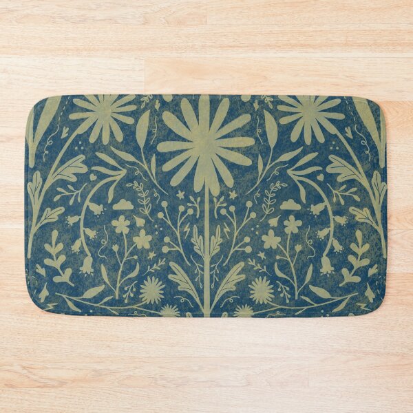 Item preview, Floral Festivus in Textured Blue designed and sold by FoxandMoonPress.