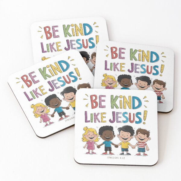 Item preview, Be Kind Like Jesus: Vibrant Children Holding Hands Christian Kids Art with Ephesians 4:32 designed and sold by HahaHandlesHub.