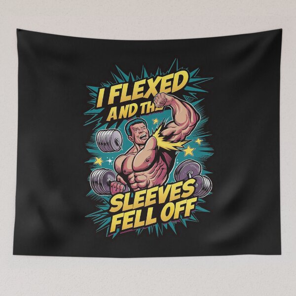 Item preview, ''i Flexed And The Sleeves Fell Off'' Funny Sarcastic Humor Gym Lover T-Shirt designed and sold by Witty Shirts.