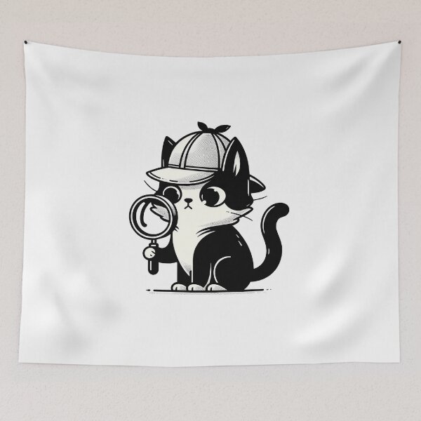 Item preview, Sherlock Whiskers | Detective Cat Design designed and sold by Lobory.