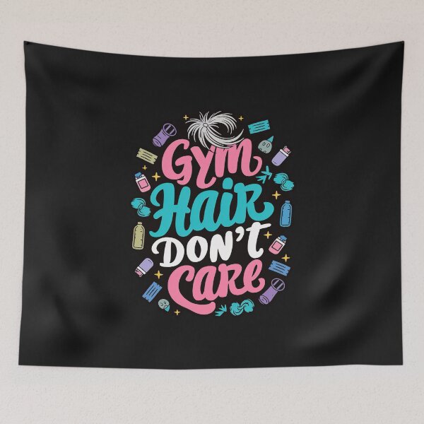 Item preview, ''Gym Hair Don't Care'' Funny Sarcastic Humor Gym Lover T-Shirt designed and sold by Witty Shirts.