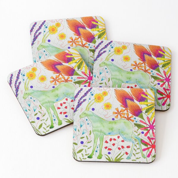 Item preview, Groovy Antelope with Flowers designed and sold by KakiDimock.