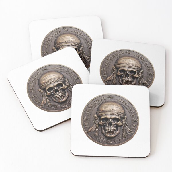 Item preview, Moneda pirata | Moneda de fantasía | Moneda medieval | Cráneo pirata | Tesoro pirata | Punto negro 10 designed and sold by Yaremchuk.