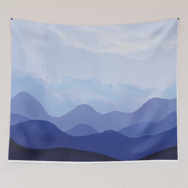 Item preview, Shaded blue mountain watercolor abstract background  designed and sold by Jamildesign.