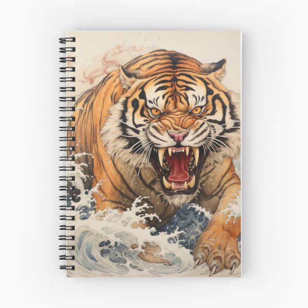 Item preview, Snarling Tiger Hokusai Style designed and sold by whitecat23.