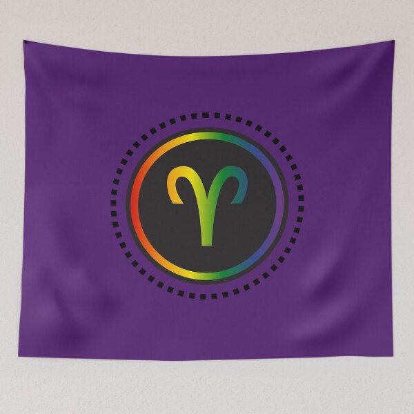 Item preview, Aries Star Sign Graphic LGBTQ, Aries Symbol graphic with rainbow background, Horoscope Unisex T-shirt, LGBTQ Astrology tees gift ideas, Astrology tees,  designed and sold by PrideBeProud.