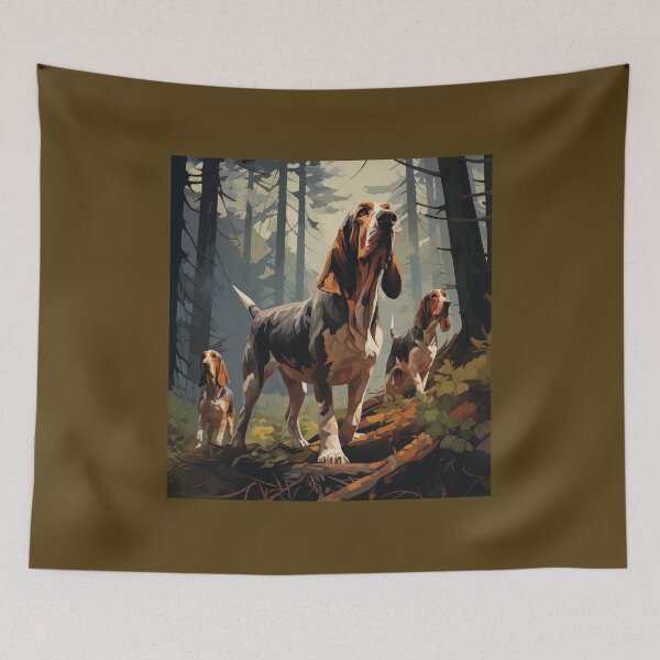Item preview, Basset Hounds on the Hunt (Design 2) designed and sold by Samuelsboro.