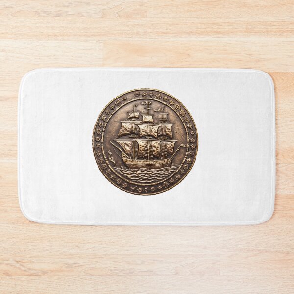 Item preview, Moneda pirata | Moneda de fantasía | Moneda medieval | Velero pirata | Tesoro pirata | Punto negro 16 designed and sold by Yaremchuk.