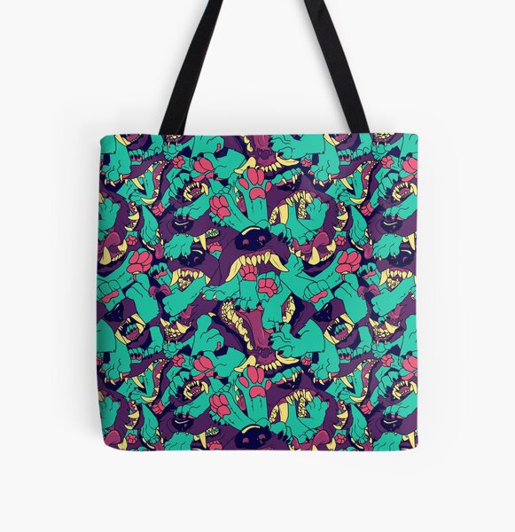 Paws in Maws All Over Print Tote Bag