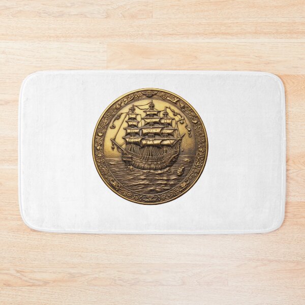 Item preview, Moneda pirata | Moneda de fantasía | Moneda medieval | Velero pirata | Tesoro pirata | Punto negro 17 designed and sold by Yaremchuk.
