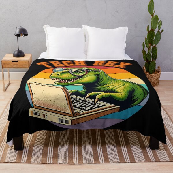 Item preview, Funny Vintage Retro Tech Rex Dinosaur with Laptop Design. Gift for tech and IT professionals. designed and sold by Unitepeople.